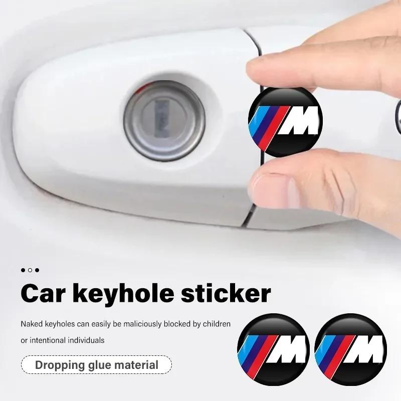 Hot 2025 2Pcs Car Lock Keyhole Decoration Protection Dustproof Decal For BMW M E30 E34 E36 E39 E46 E52 E53 E60 E61 E62 E70 E71 E