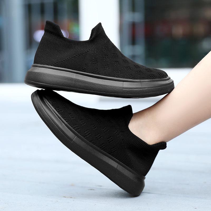 

Autumn new students boys and girls mesh sneakers fly-woven hollow board shoes one-pedal socks shoes casual shoes Size 37/shoe inner length about 24.0 cm