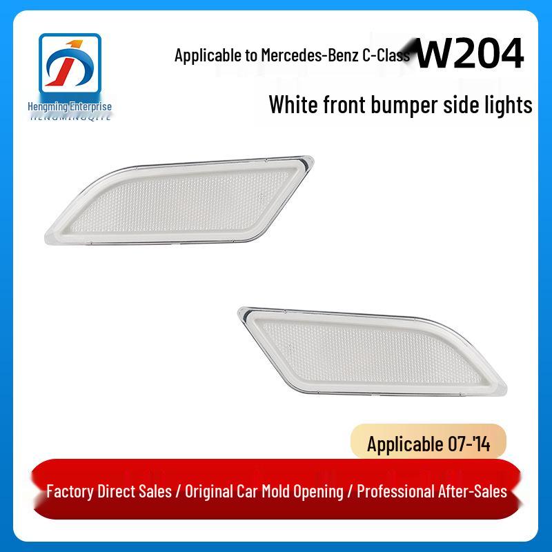 Fits 07-14 Mercedes-Benz C-Class W204 Front Bumper Side Marker Light, White (2049067401/2049067301) Driver s Side Left
