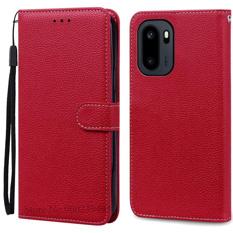 For OnePlus 15R Case Luxury Leather Flip Wallet Cover For OnePlus 15R Case One Plus 15R Oneplus15r Phone Case Book Coque Fundas OnePlus 15R темно-красного