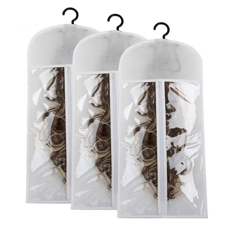 1/3PCS Wig Holder Storage Bags with Hanger Dust-proof Hair Extension Organizer for Multiple Wigs Wigs Accessories