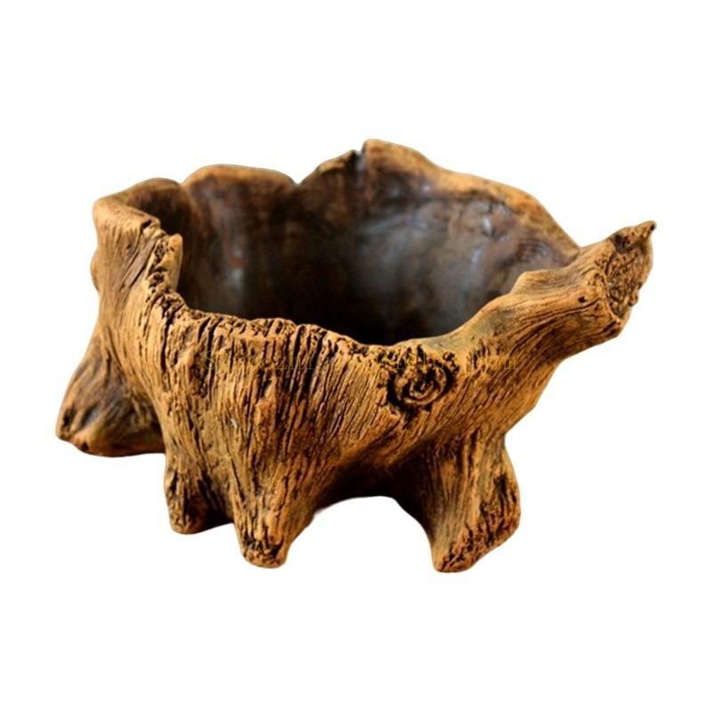 Ecofriendly Flowerpots Imitation Texture Planter for Balcony Garden Display,Stylish Succulent Arrangement Home Office Decoration