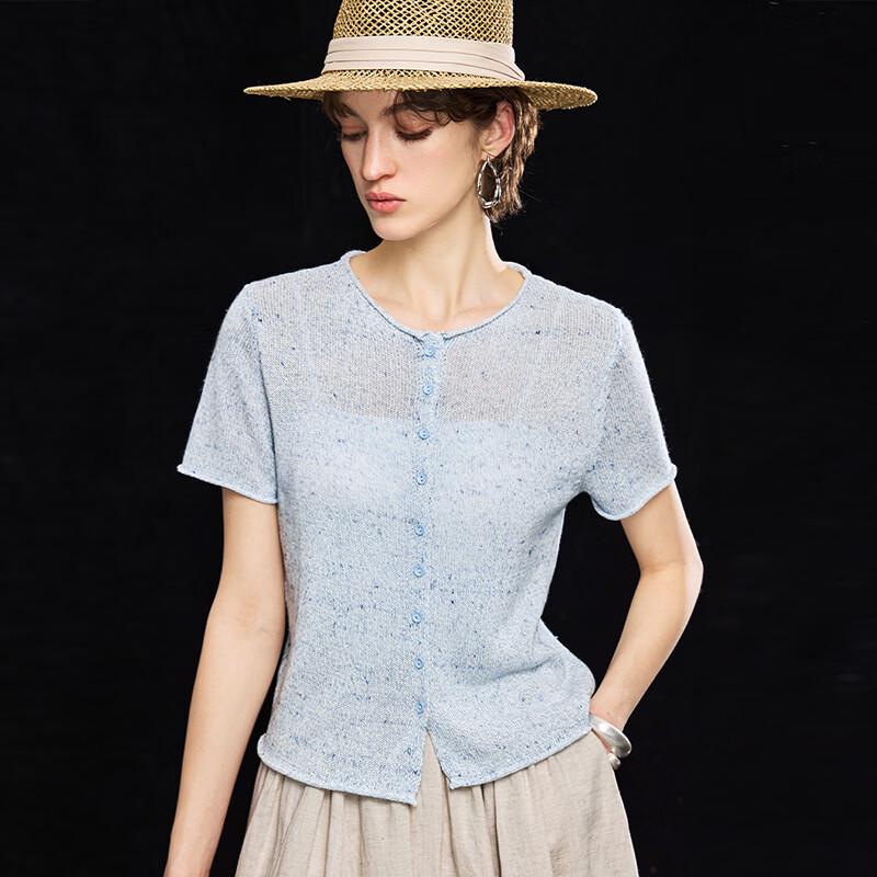 Wudao Natural Washi & Linen Blend Breathable Knit T-shirt
