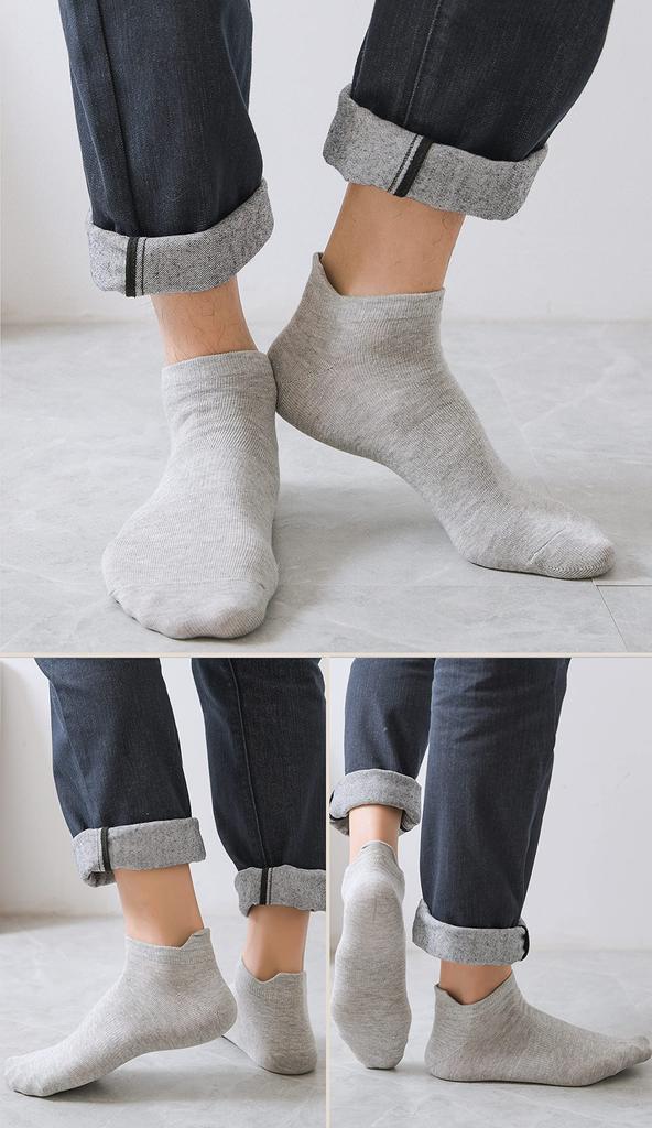 10 Pair Set Socks Ankle Spring Autumn Socks Short Ankle Socks Sneaker Socks Sports Cotton Socks Breathable [DsHome] Men's 24-28cm