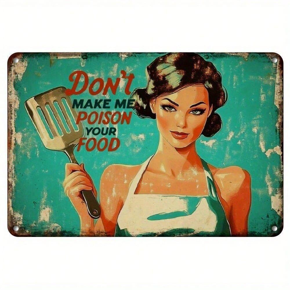 Vintage Mermaid Metal Tin Sign Red Hair Ocean Waves Bedroom Decor 20x30cm