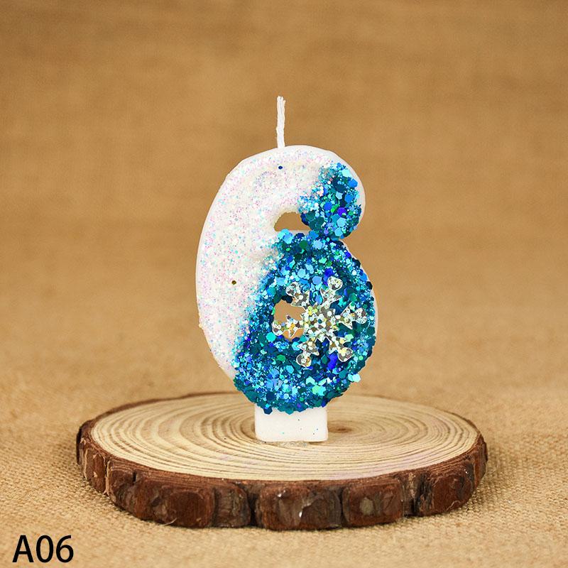 1 buc fulg de zăpadă temă număr 0-9 lumânare tort decor printesa ziua de naștere tort toppers nuntă petrecere tort decorare Crăciun consumabile