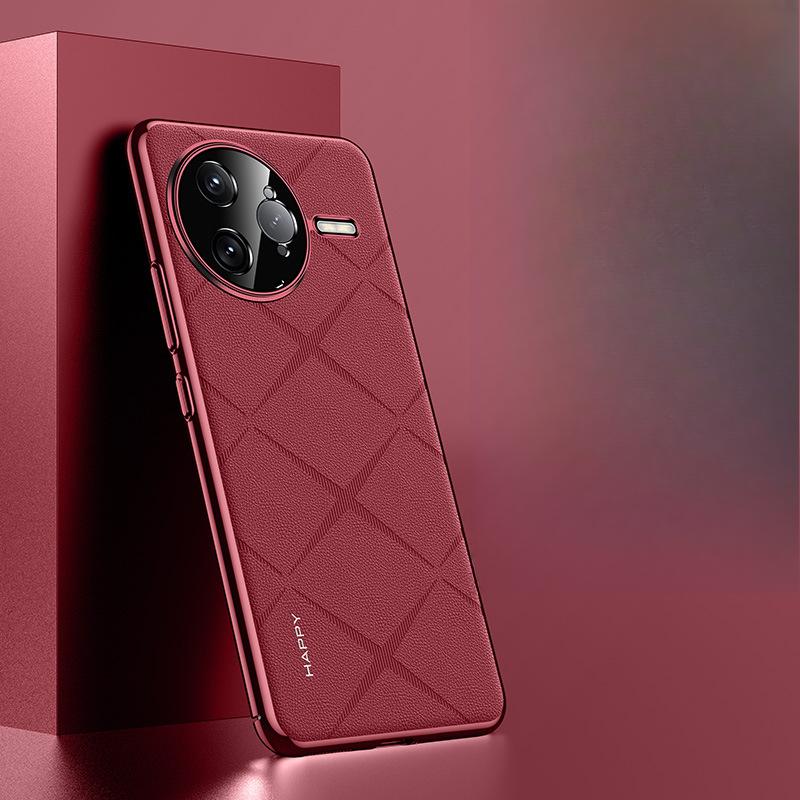 Applicable To Redmi K80pro Mobile Phone Case Lens Full-inclusive Redmi Anti-fall K80 Business Men's Chanson High-end Plain Leather Case