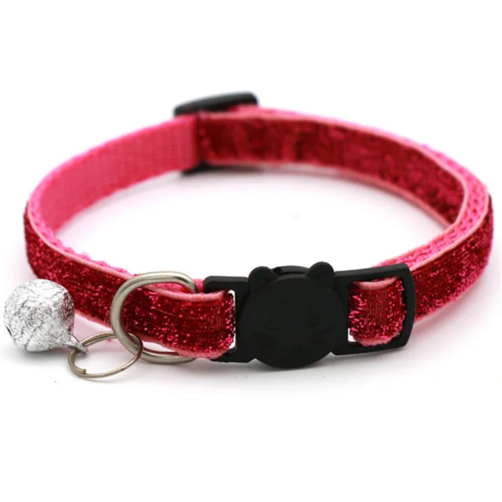 New Adjustable 2024 Cat Collar with Bell Breakaway - Sequin Neck Strap for Kitten Cat - Stylish Pet Supplies and Puppy Accessori