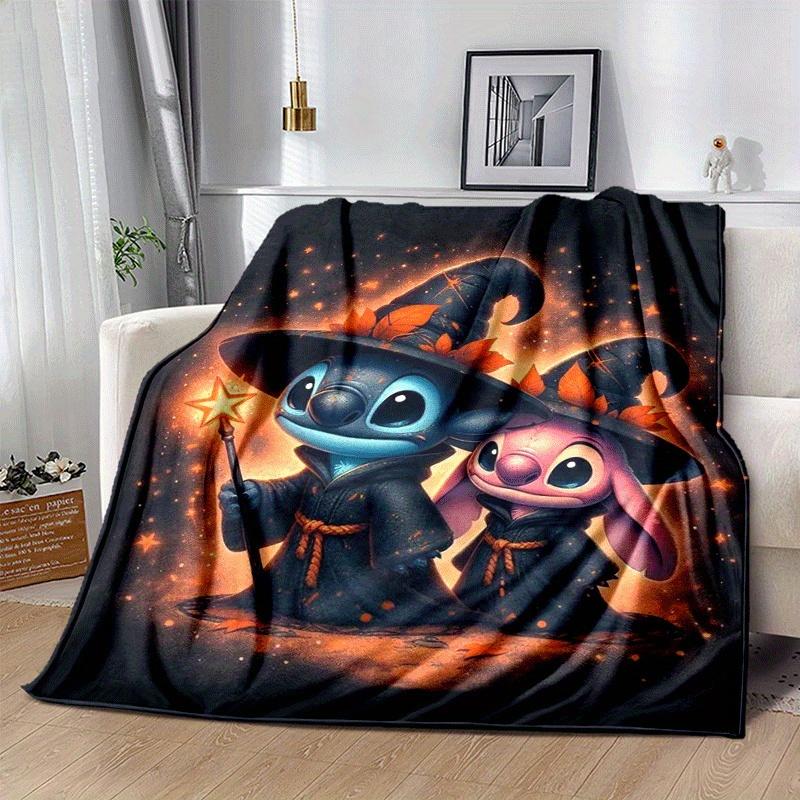 1 pièce Couverture imprimée Stitch - Douce, Couverture toutes saisons pour bureau, Cadeau personnalisé avec design cartoon adorable