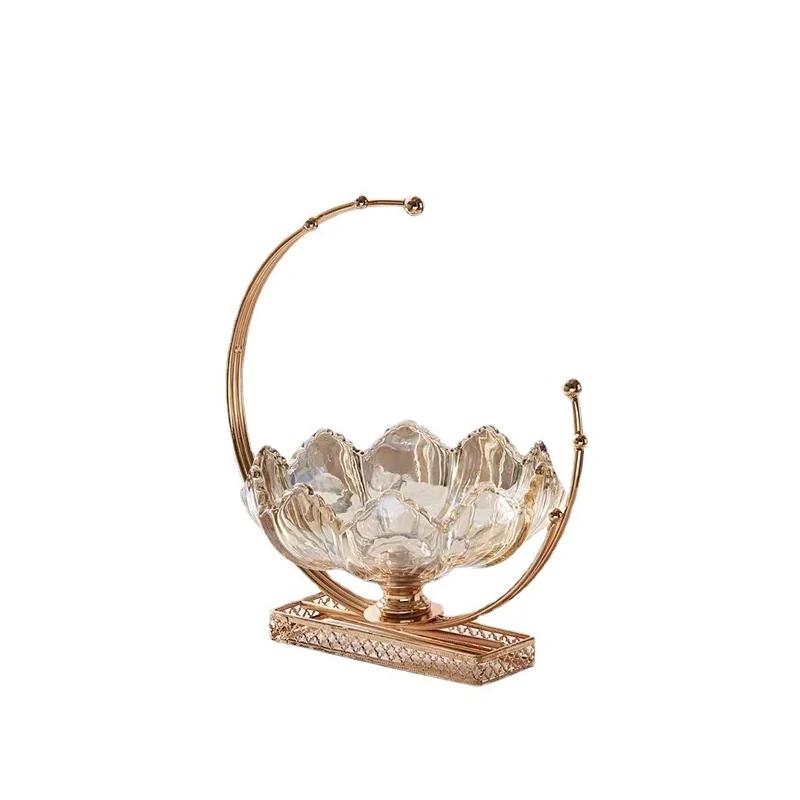 

Light Luxury Wind Crystal Glass Moon Fruit Plate Living Room Home Candy Plate Jewelry Storage Tray Photography Props