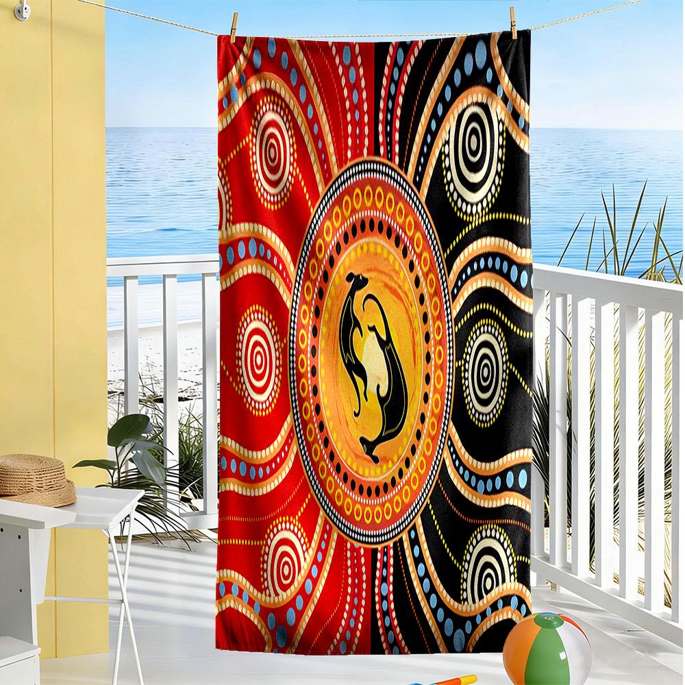 Australian Aboriginal Style Beach Towel High Absorbency & Quick-Dry Comfortable Lightweight