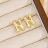 18K Polished Cute Bubble 26 Alphabet Stud Earrings - Minimalist Ear Jewelry