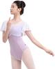 Erwachsene Ballett Stilvoll Kurzarm Weiß Neu Gymnastiktrikot mit Ballett D025 Lila 175 [s.lemon] Trikot, BH,