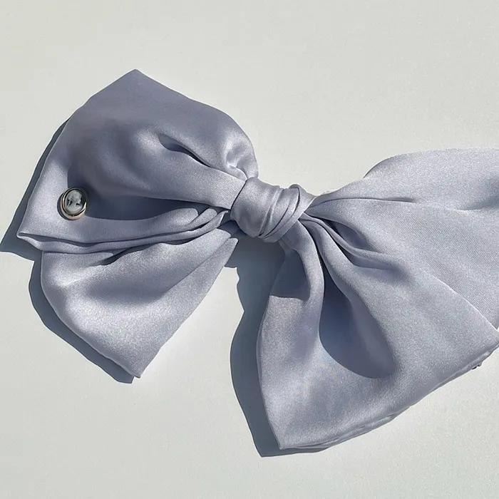 Cameo Big Ruffle Ribbon Barrette [AiryBlue]
