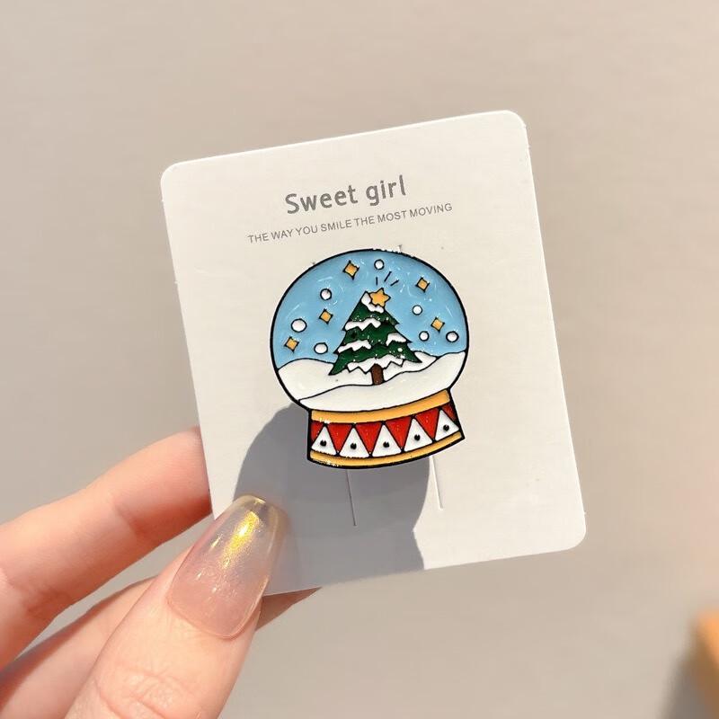 Christmas Tree Metal Brooch Pin Set