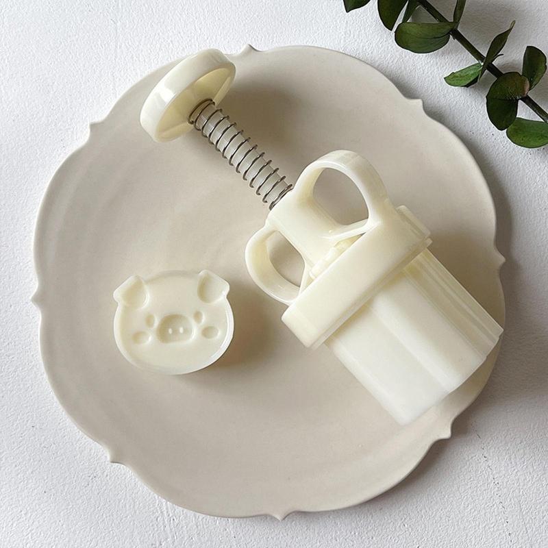 Plastic Material Mooncake Molds Stamp Moon Cake Mould Cartoon Pig Shaped Molds