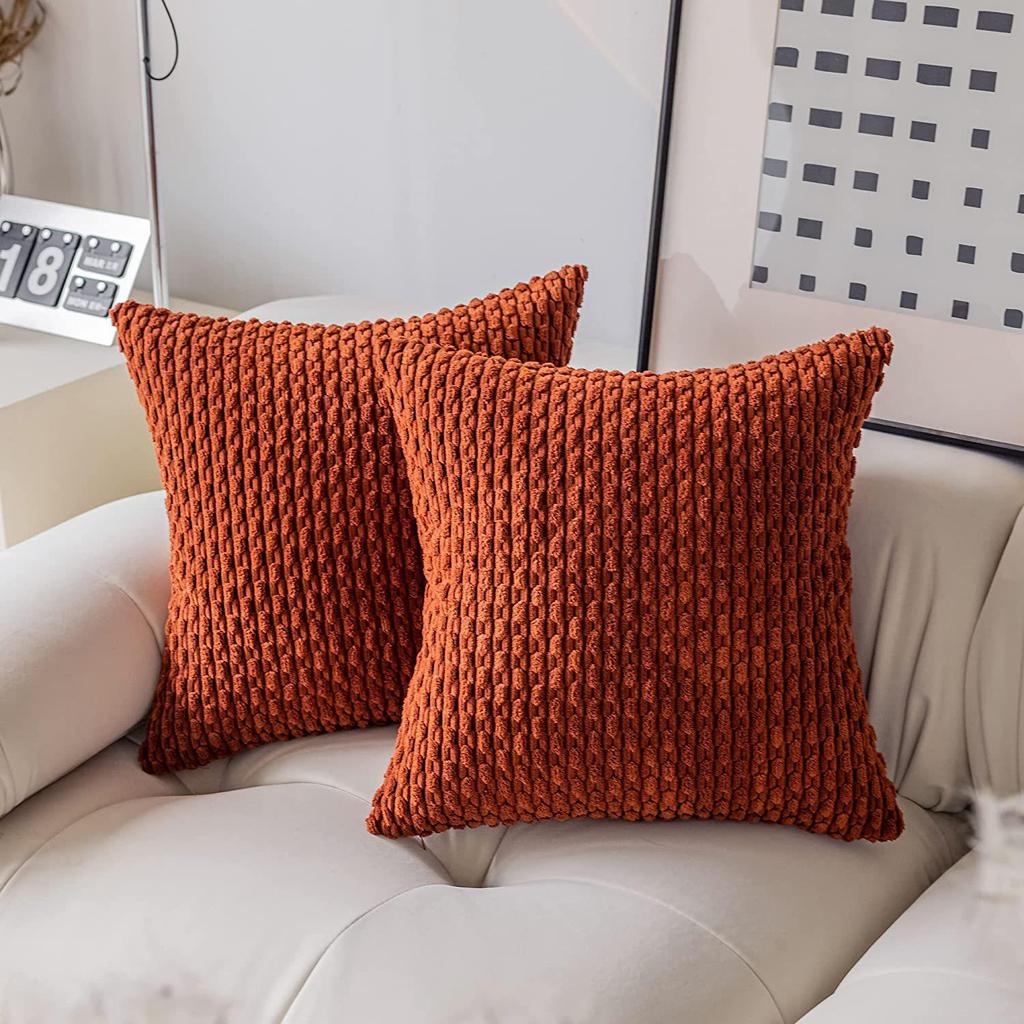 European Style Corduroy Lumbar Throw Pillow Cover for Home and Bedroom Decor.