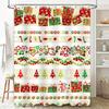 Tu Festive Christmas Shower Curtain Holiday Red Green Pattern Waterproof Bathroom Decor Festive Xmas Holiday Home Textile Fabr