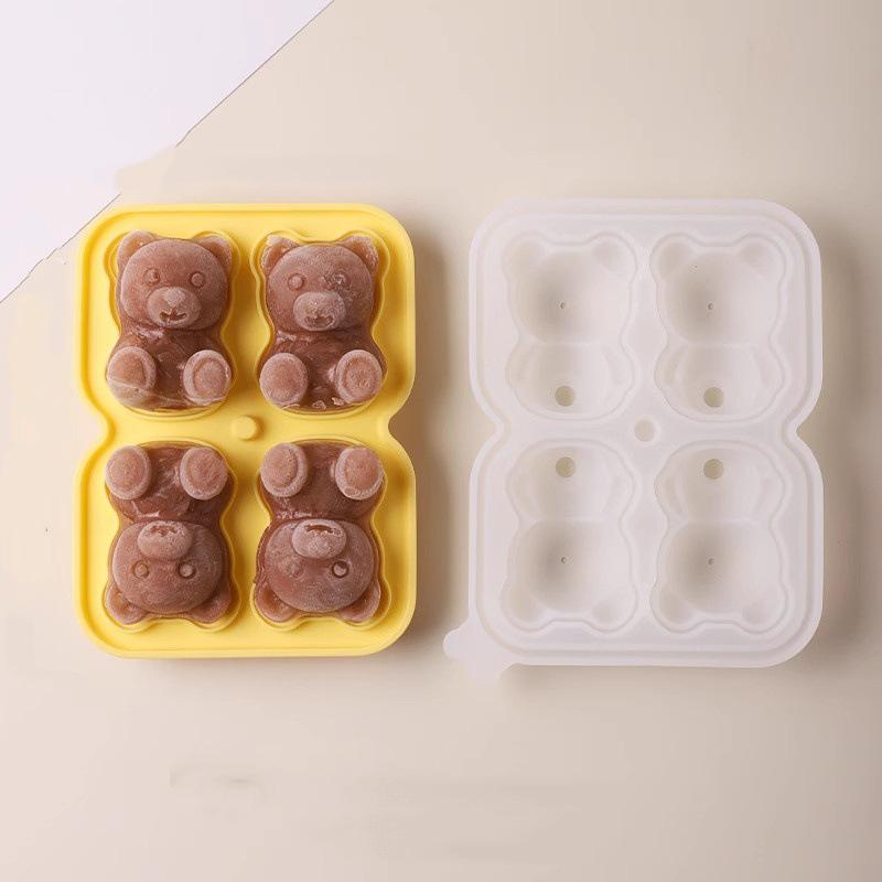 

Bear-Shaped Ice Cube Mold Silicone Ice Tray Bear-Shaped Coffee/Milk Tea Ice Mold жовтий