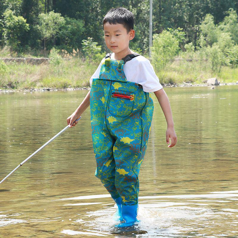 Kids' Waterproof One-Piece Waders for Sand, Water Play, and Rain with Boots