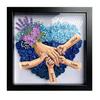 Personalized Mommy Holding Hands Shadow Box with Ring And Manicure Custom Names Floral Heart
