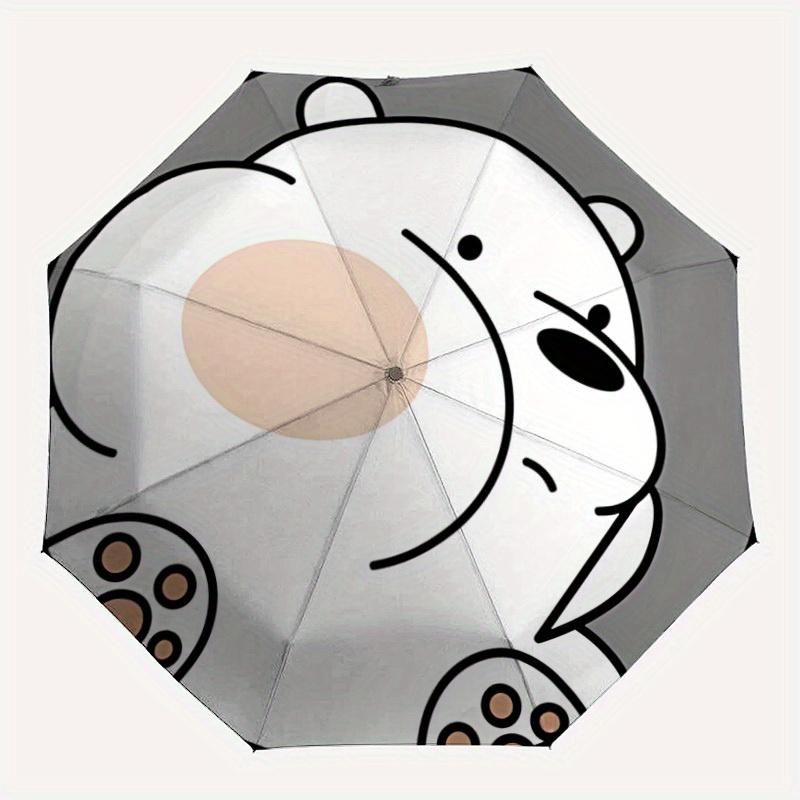 1pc Polar Bear Automatic Umbrella - 8-Rib Foldable Design, Outdoor Adventures, Durable Canopy Material yy250827203