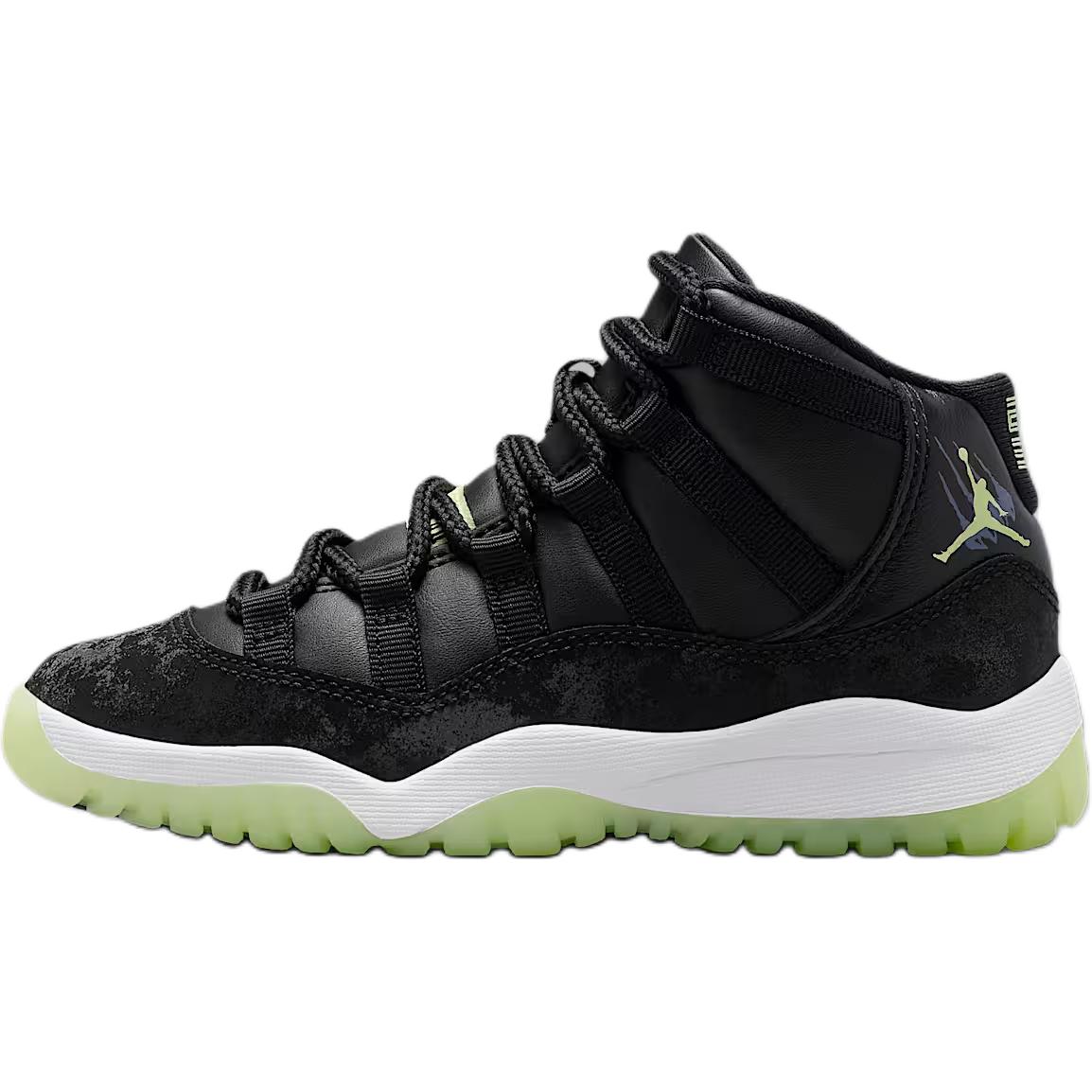 

Дитячі кросівки Air Jordan 11 Retro PS Чорні Темно-бордові Сірі Білі Ледь-вольт IB1379-001 29.5