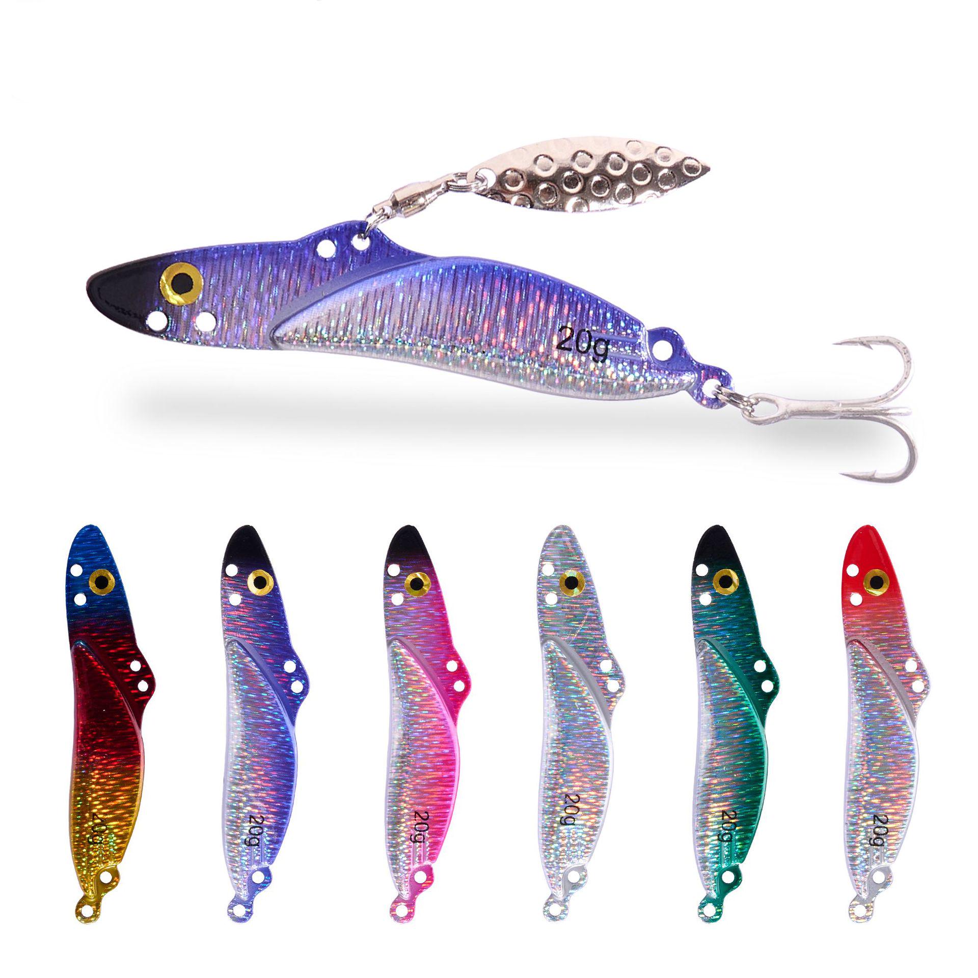 

2nd Gen Flying Dog Iron Plate Spinner Lure with Long Cast Lead Sinker and Swivel Copper Vib for Fishing Tackle 16g