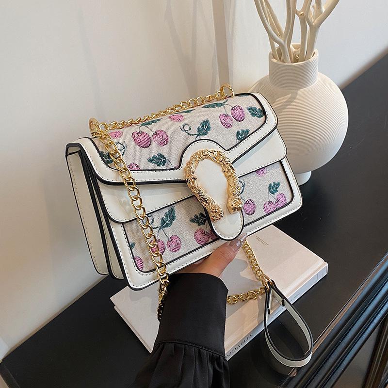 

Новая модная высококлассная сумка Bacchus контрастного цвета вишни, на одном плече, через плечо, трендовая женская сумка белый