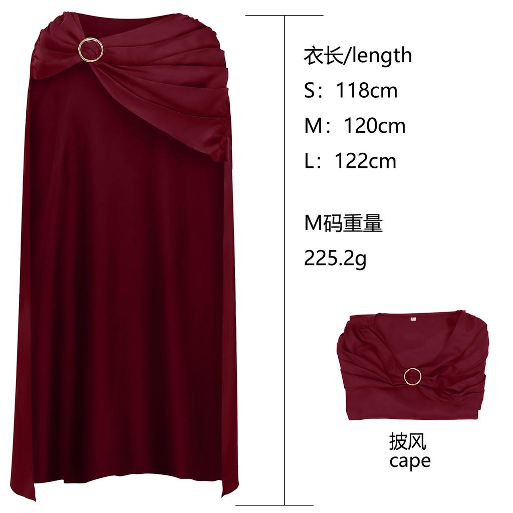 Halloween Dark Chain Hooded Men's Polyester Echo Cape Medieval Role-Playing Party Cosplay Cloak