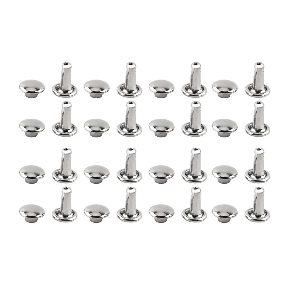 100pcs Double   Rivet Tubular Metal Leather Craft Repairs Studs Decoration
