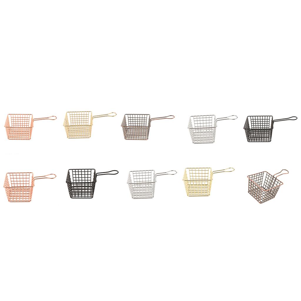 Iron Mesh Colander Strainer Sifter Fry Basket Vegetable