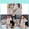 Faux Silk Long Sleeve Pajamas For Women With Cartoon Style For Lounge And Relaxation