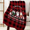 Christmas Elves Checkered pattern digitalprinted polyester velvet flannel cover blanket Fleece sofa cover blankets for beds