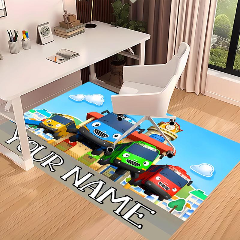 Custom personalization Tayo the Little Bus Print Area Rug - Soft, Washable Non-Slip Indoor Mat,Living Room,Home&Office Decorative Rug