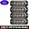 4X4LED Car Strobe Warning Light Grill Flashing Breakdown Emergency Light Car Truck Trailer Beacon Lamp Led Side Light for Car