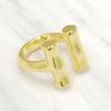 UNOde50 Retro Double Vertical Tube Open Ring for Women - European American Style