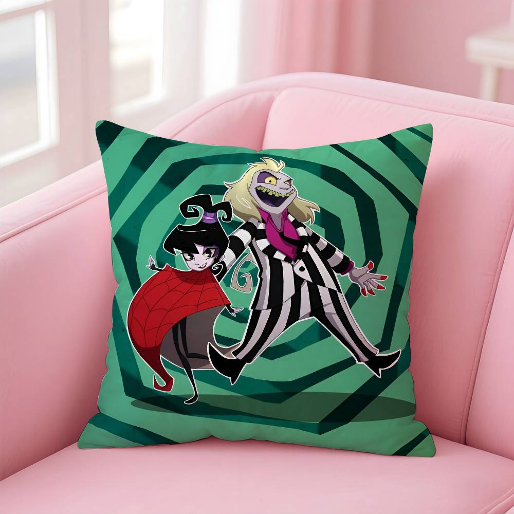 Horible B-Beetlejuices Filmkissenbezug, milbenabweisend, mit unsichtbarem Reißverschluss, seidig-kurzplüschig, Sofakissenbezug