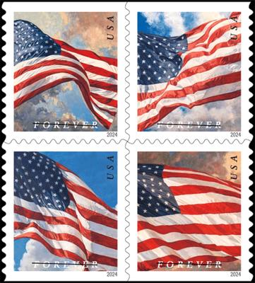 100 Pieces U.S. Flag Forever Stamps U.S. Flag Stamps2024