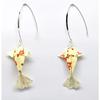 Boucles d'oreille papier Origami Carpe Beige