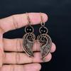 Black Onyx Handmade Gemstone Earrings, 999 Copper Wire Wrapped Earrings Antique Jewelry, For Engagement Gift