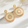 Bohemian Bunte Runde Kristallperlen Ohrhänger für Damen Handgefertigte Geometrische Ohrringe Sommer Party Schmuck Geschenk