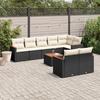 VidaXL Garden Lounge Set with Cushions 9 Pcs, Patio Sofas, Patio Furniture Set, Outdoor Furniture, Black 3258556