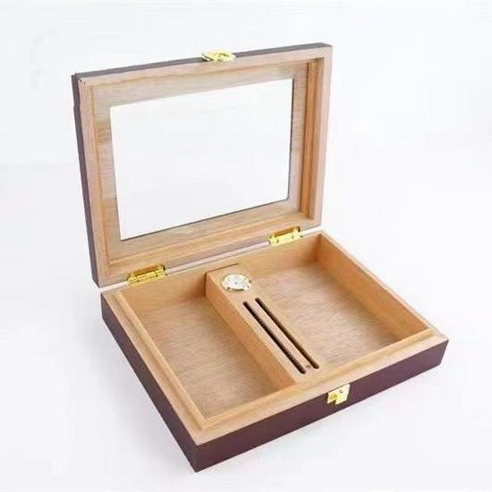Qie Long Portable Large Capacity Cedar Wood Cigar Humidor Box