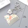 Cute Bow Cat Keychain Acetic Acid Animals Bag Pendant Creative Acetate Comb Pendant  Backpack Decor