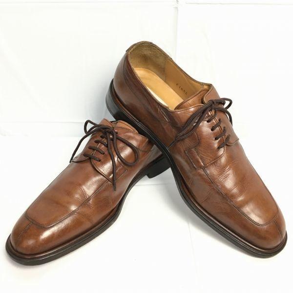 

80s-90s Vintage Mezlan Spain Script Logo U-Tip Business Shoes Size 10M 27.5-28.0 Brown(USED)