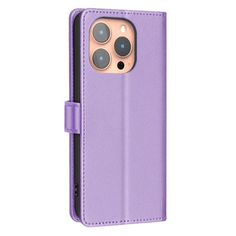 Rfid Small Lychee Pattern Leather Phone Case With Card Holder Stand For Apple Iphone