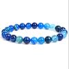 Natural Stone Veins Agate Beads For Women Men  Jewelry Elastic Bangle Bracelets