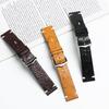 Universal Ostrich Grain Leather Smartwatch Band with Quick Release Buckle