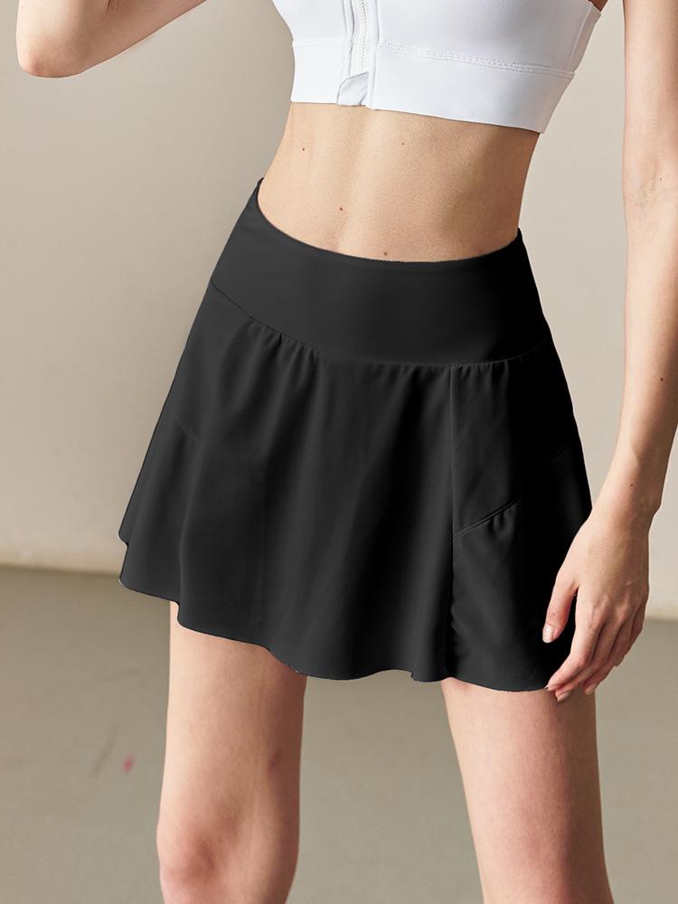 White Sports Mini Skirt: Two-Piece Style, Anti-Exposure - Perfect for Badminton, Tennis, Running & Fitness. Women's Half Skirt for Summer.